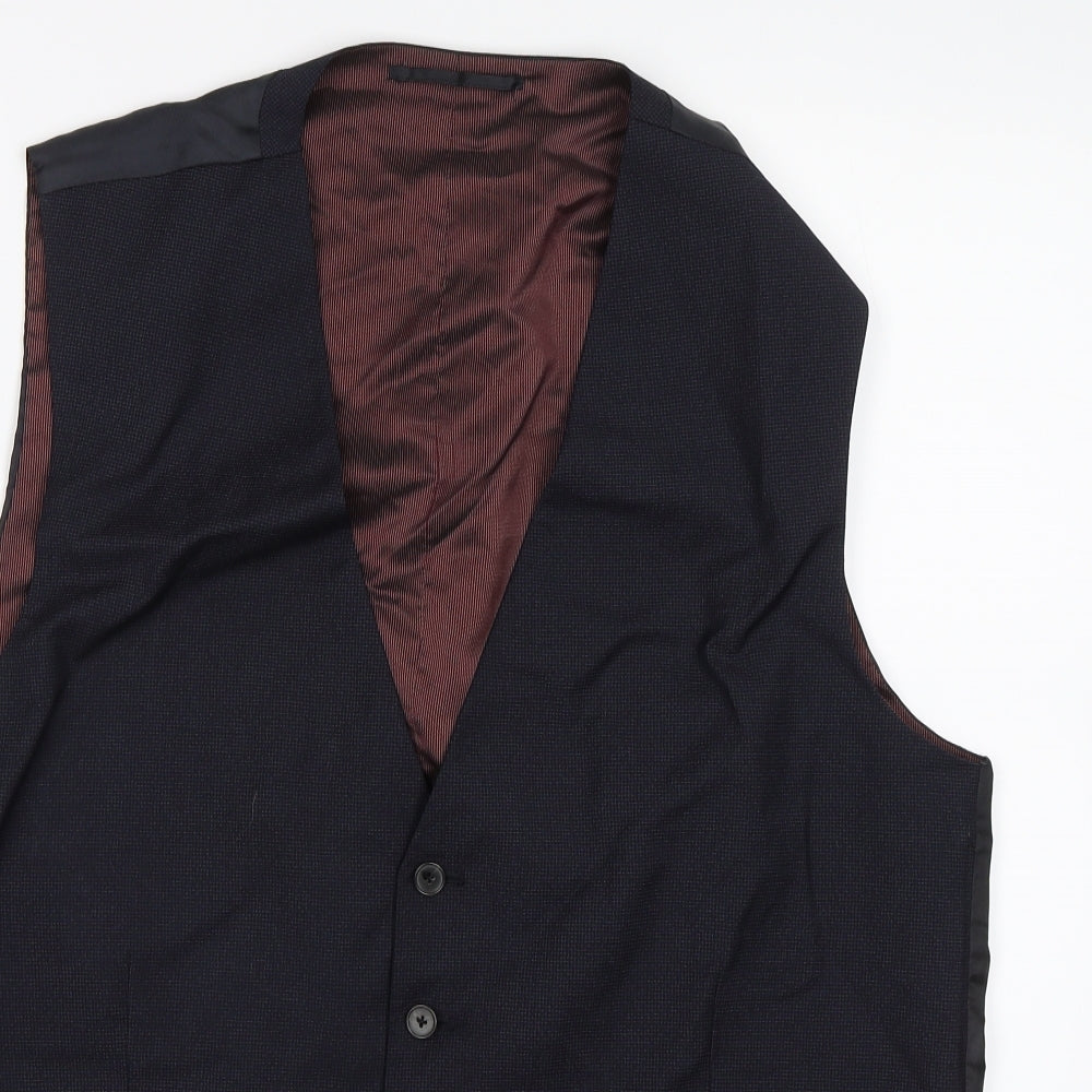 NEXT Mens Black   Jacket Suit Waistcoat Size 46