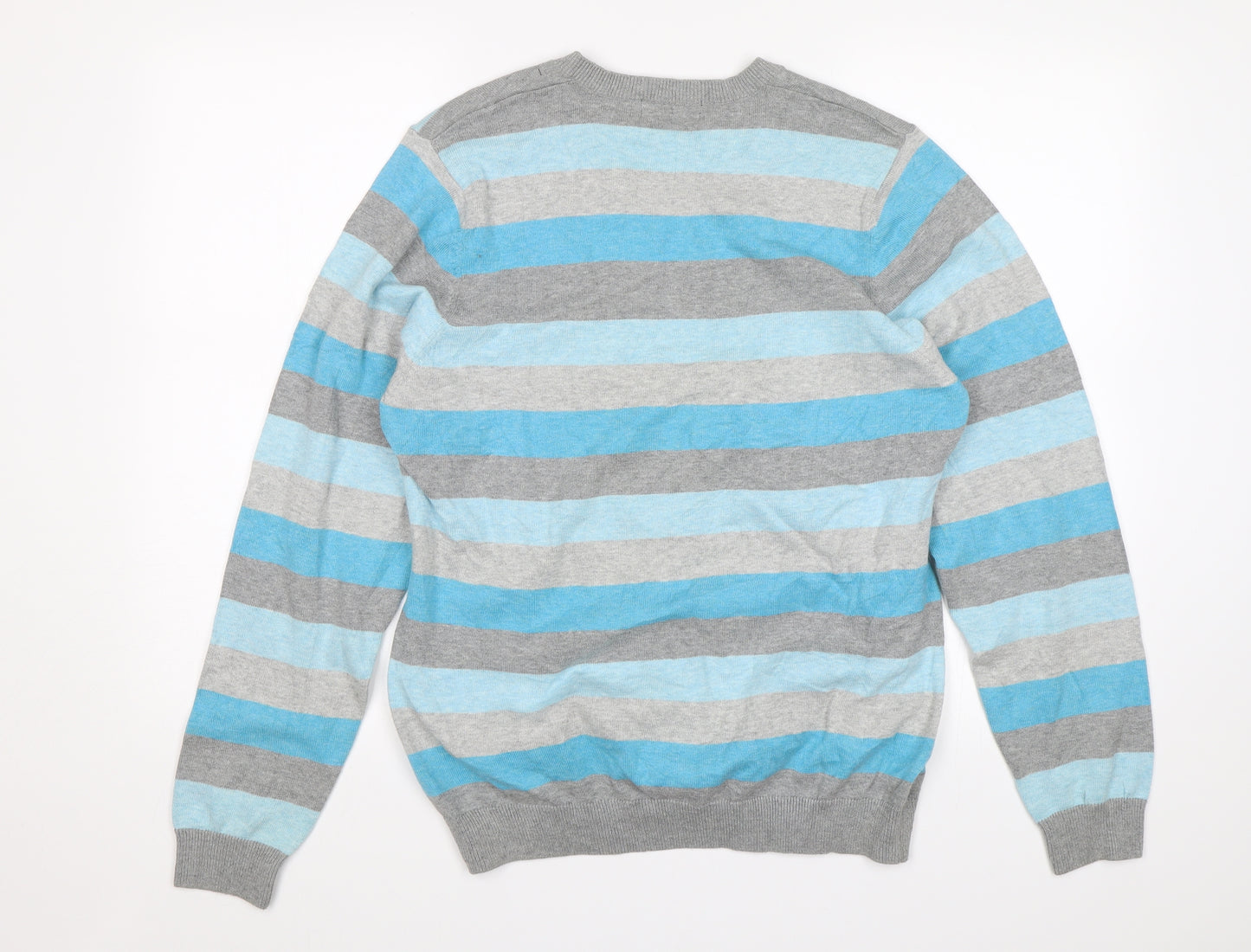 Marks and Spencer Mens Blue Striped  Pullover Jumper Size M
