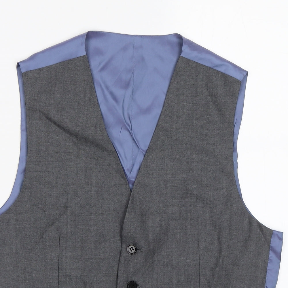 M&S Mens Grey   Jacket Suit Waistcoat Size S