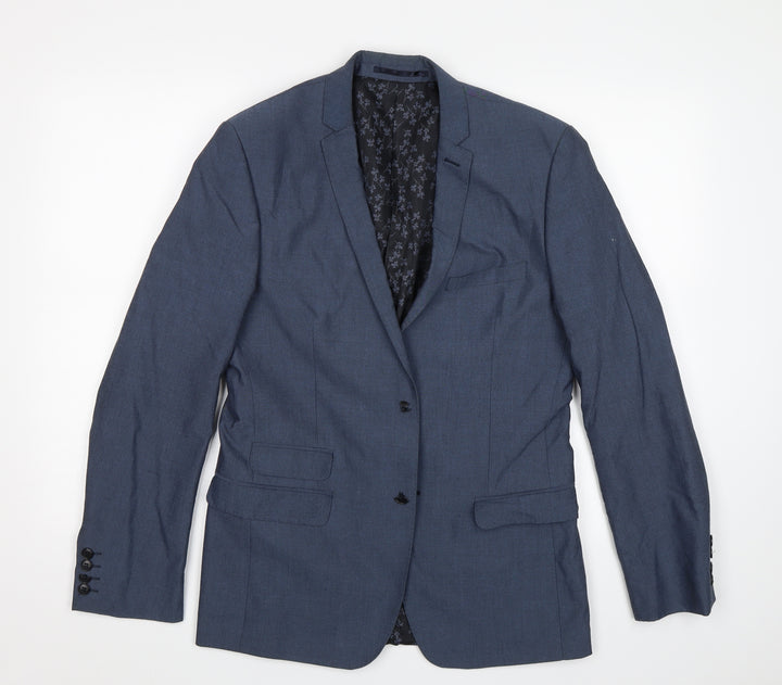 limehaus Mens Blue Jacket Blazer Size 38