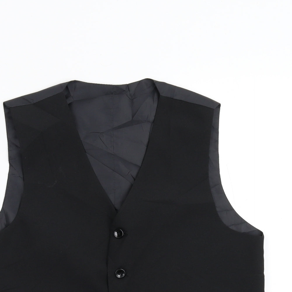 Preworn Boys Black   Jacket Waistcoat Size M