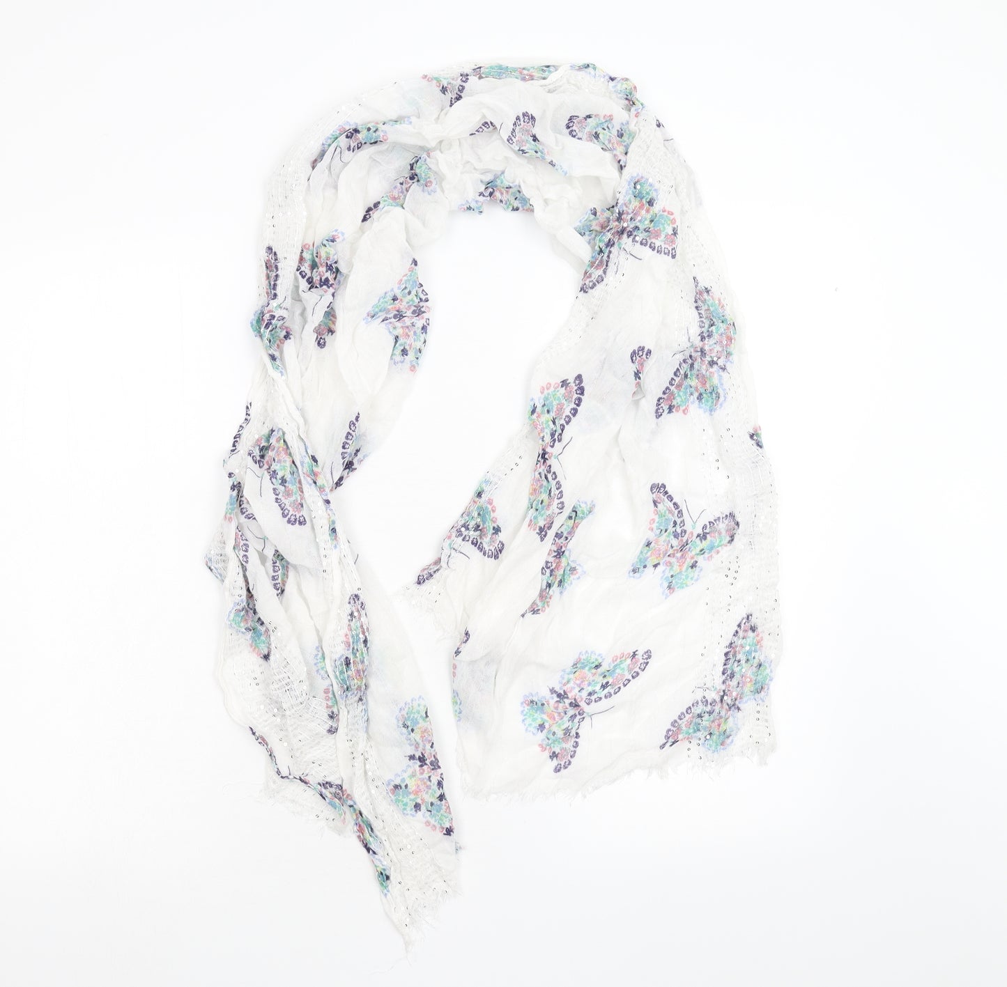 Preworn Womens White Animal Print   Scarf
