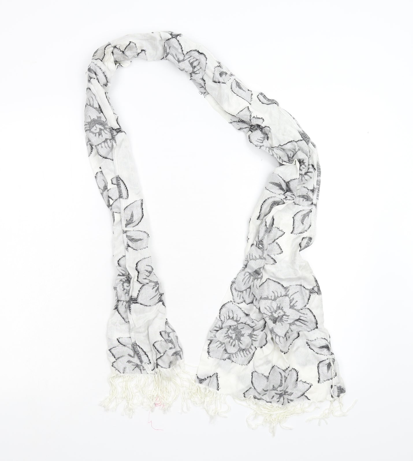 Preworn Womens Grey Floral   Scarf
