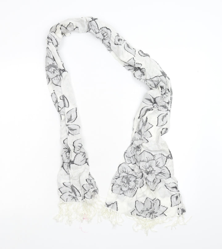Preworn Womens Grey Floral   Scarf