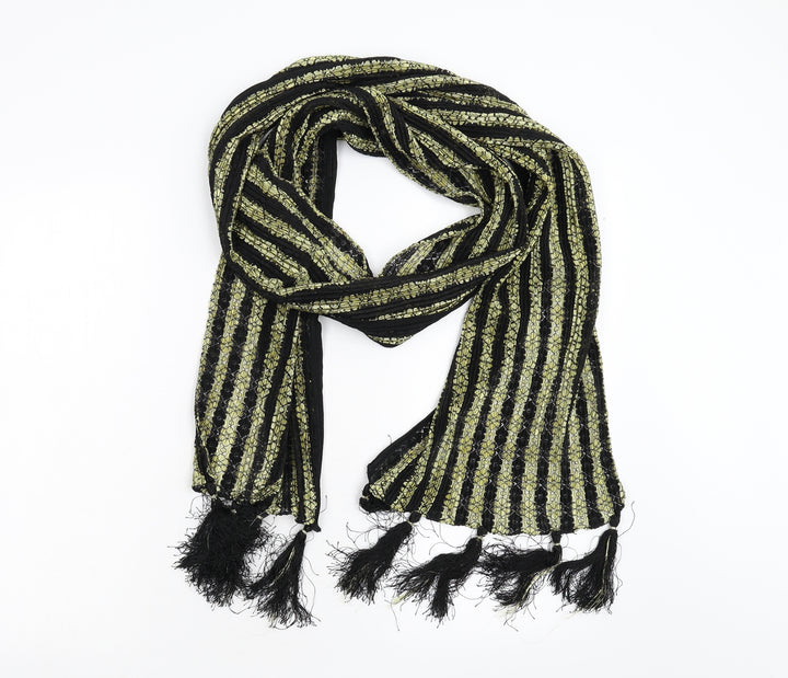 Preworn Womens Gold Striped Scarf