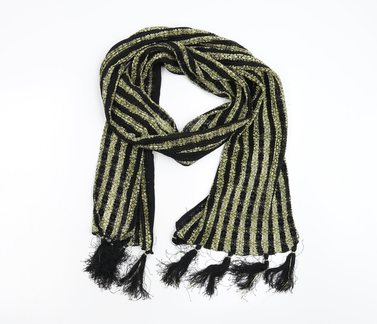 Preworn Womens Gold Striped   Scarf
