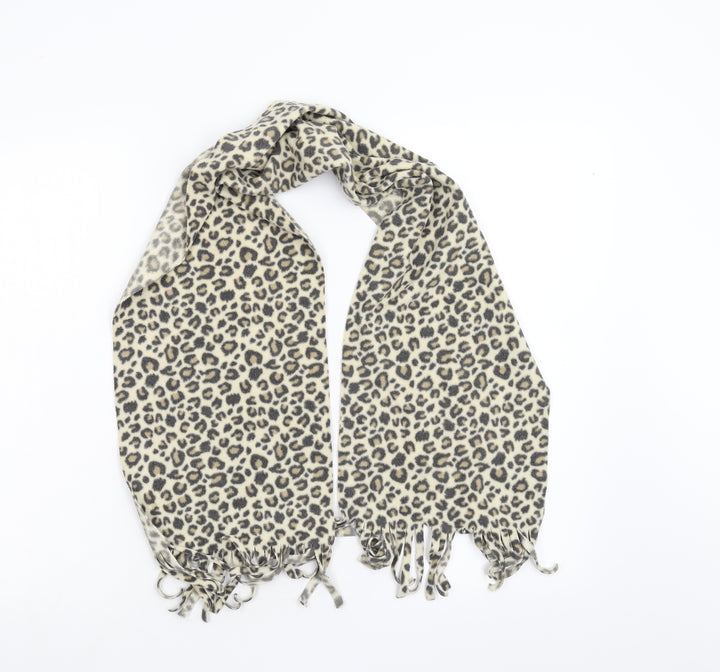 Preworn Womens Yellow Animal Print Fleece  Scarf