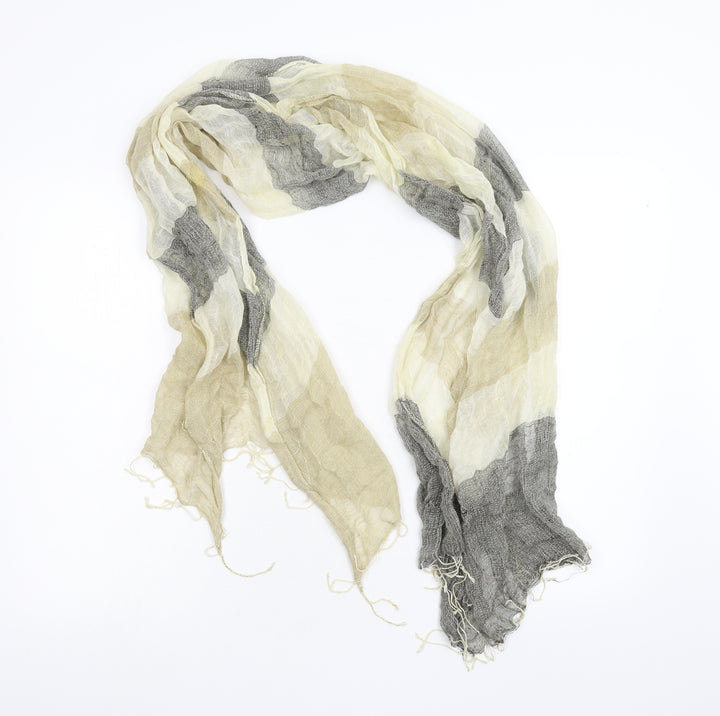 Preworn Womens Beige Check   Scarf