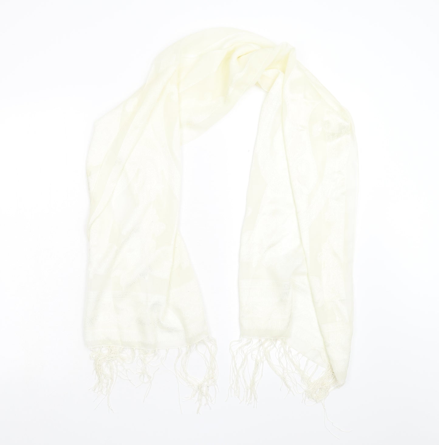 Preworn Womens Ivory Geometric   Scarf