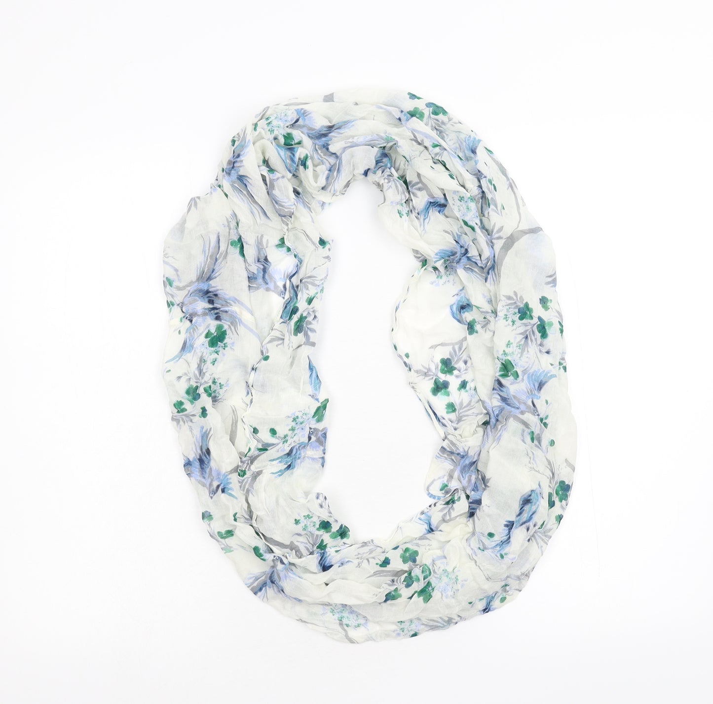 Preworn Womens White Floral   Scarf   - Stole
