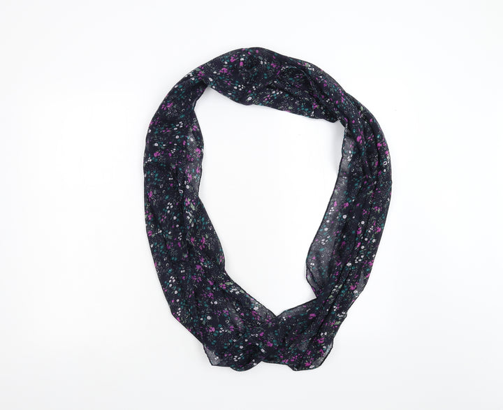 Preworn Womens Blue Floral Scarf