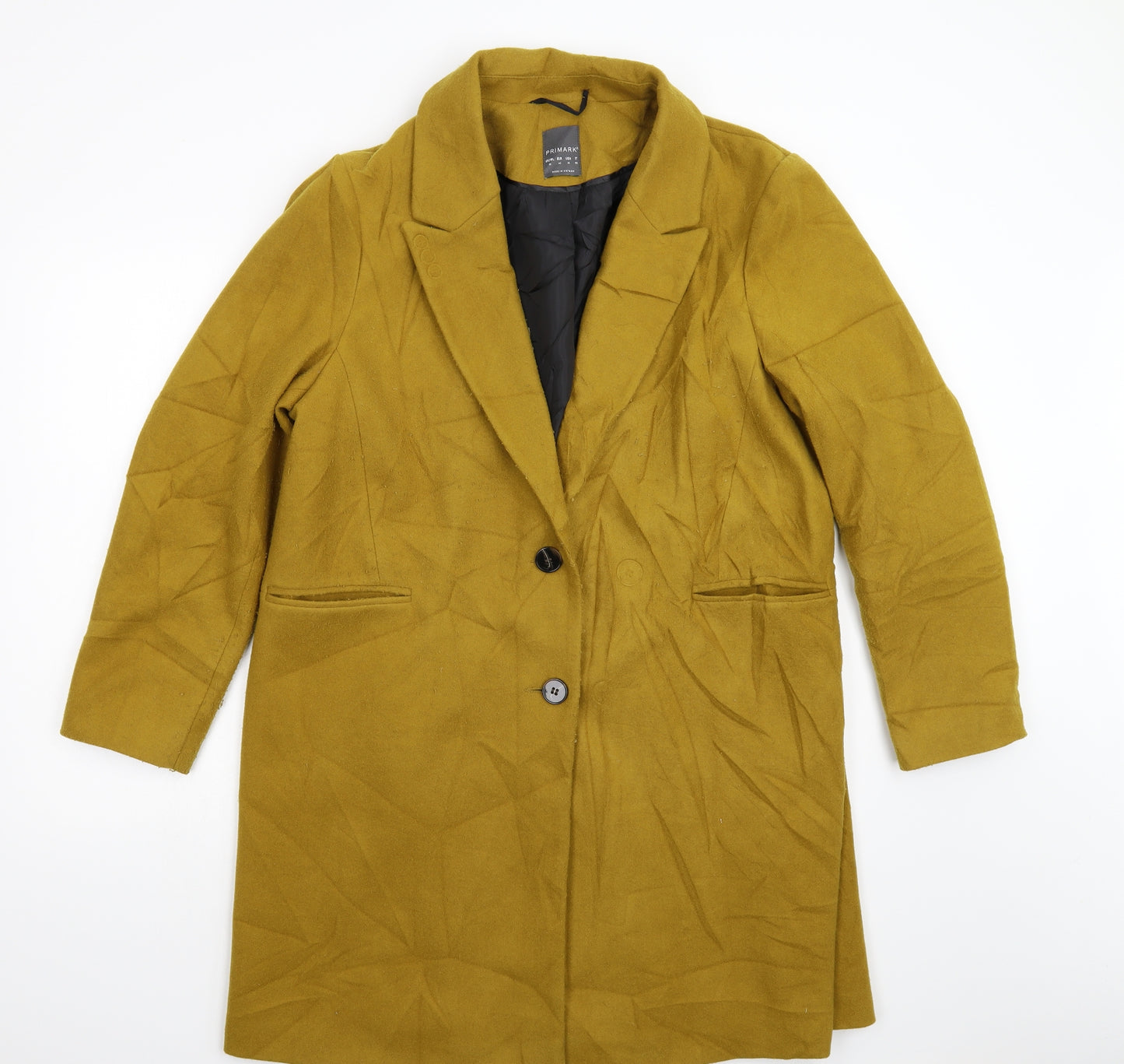 Primark Womens Yellow   Overcoat Blazer Size 18