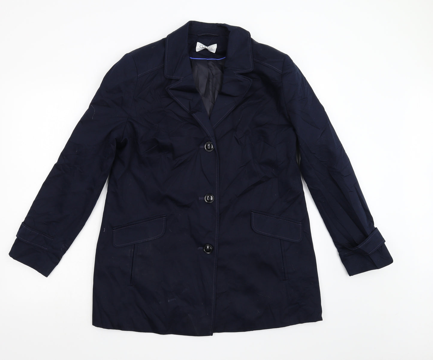 M&S Womens Blue   Overcoat Coat Size 14