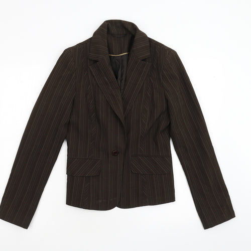 Evie Womens Brown   Jacket Blazer Size 10