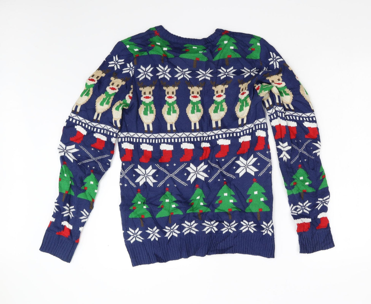 Nutmeg Womens Blue  Knit Pullover Jumper Size M  - Christmas