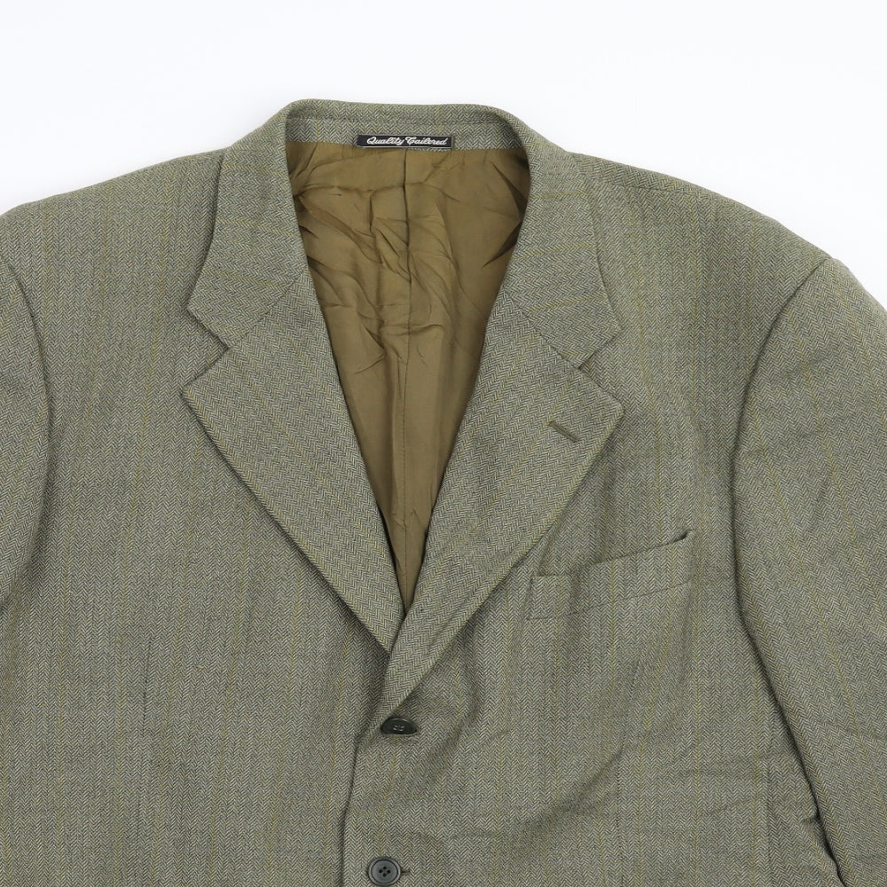 SIDI Mens Green Herringbone  Jacket Blazer Size 46