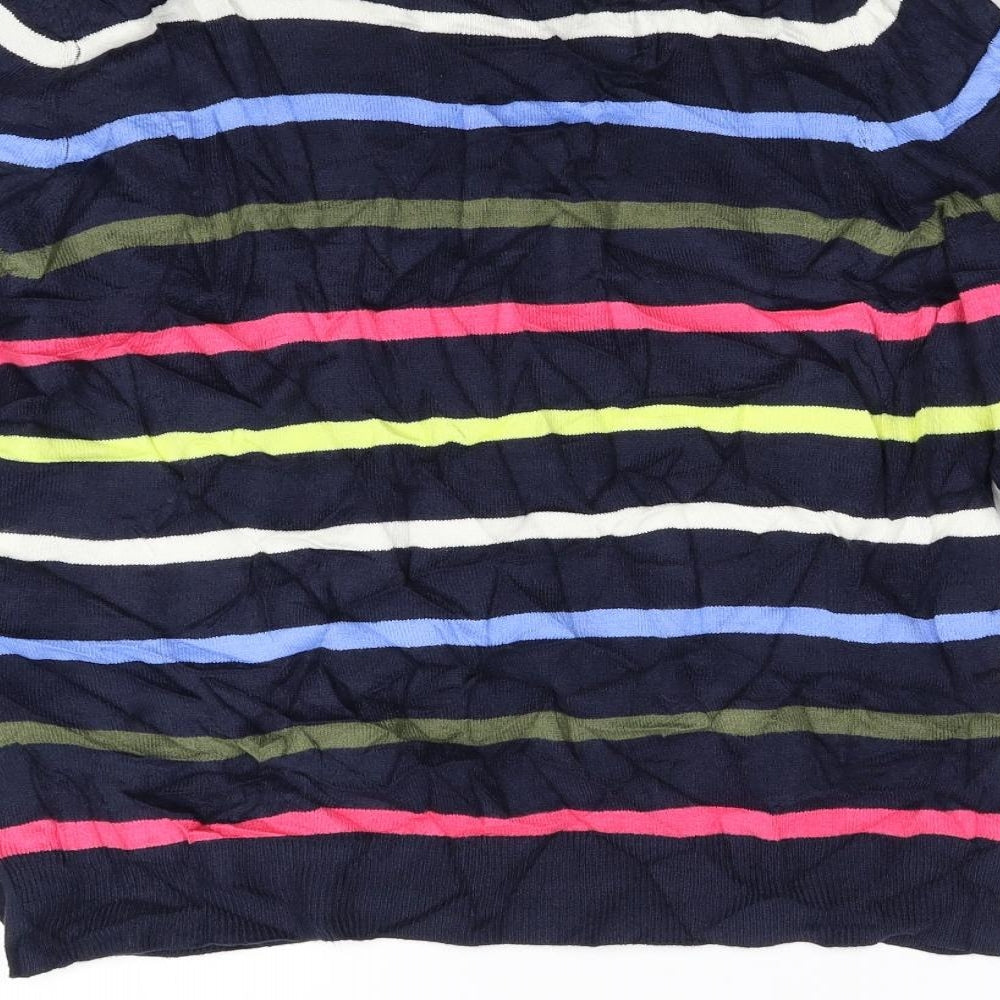 M&S Womens Multicoloured Striped Knit Pullover Jumper Size 14