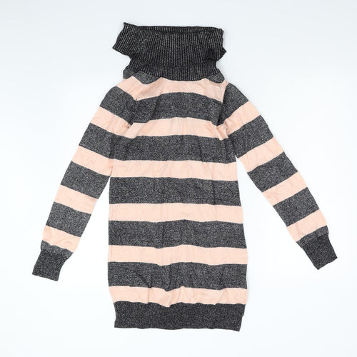 H&M Girls Multicoloured Striped Knit Pullover Jumper Size 14 Years