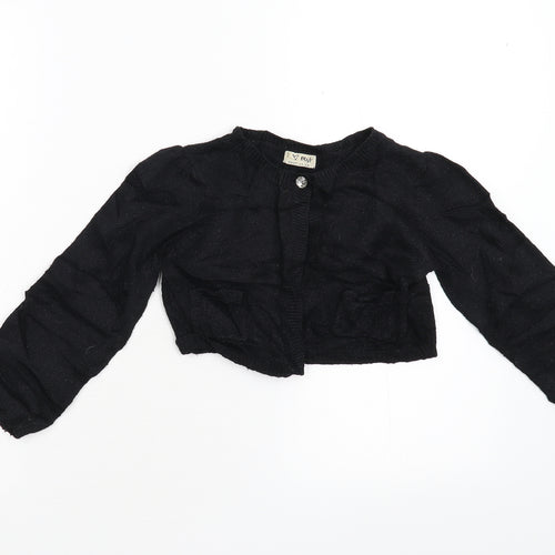 NEXT Girls Black  Knit Cardigan Jumper Size 5-6 Years