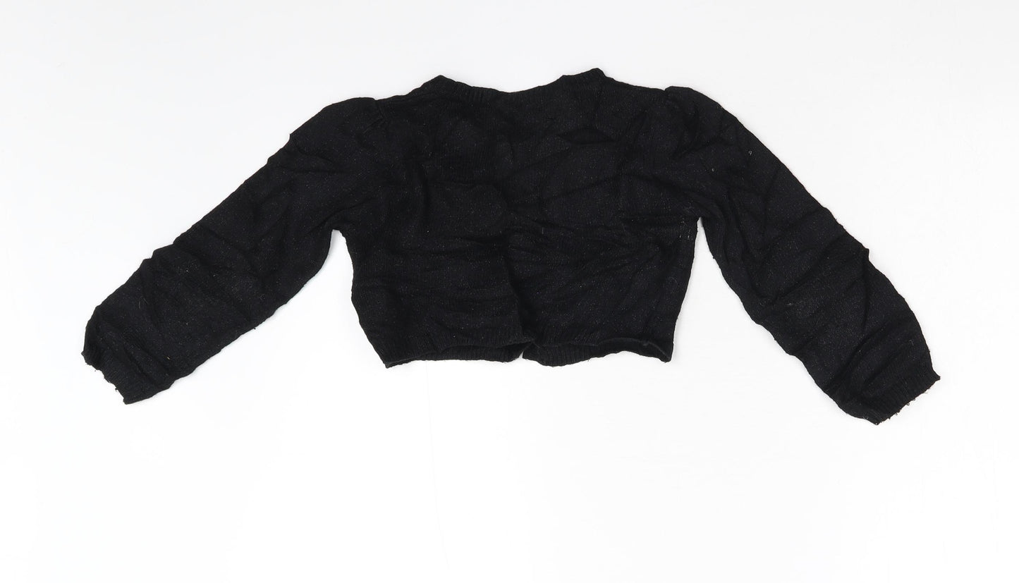 NEXT Girls Black  Knit Cardigan Jumper Size 5-6 Years