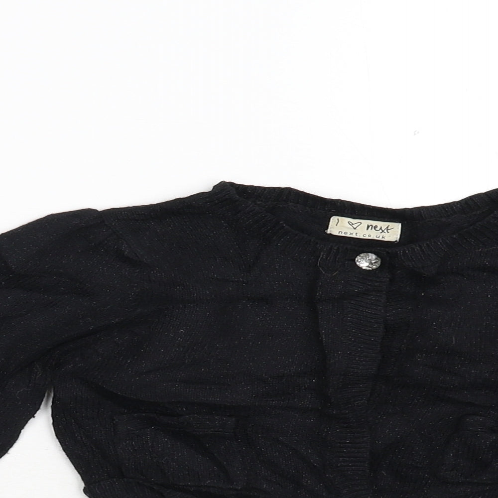 NEXT Girls Black  Knit Cardigan Jumper Size 5-6 Years