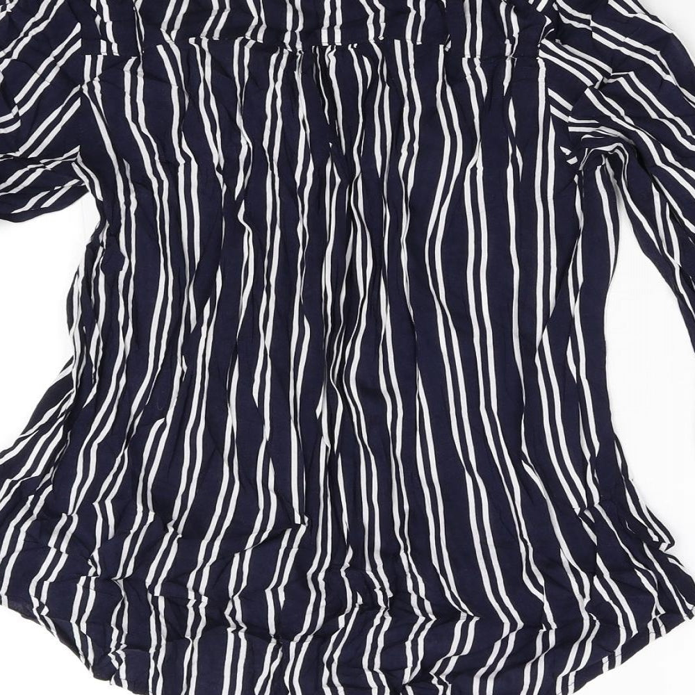 Primark Womens Blue Striped  Basic Blouse Size 14