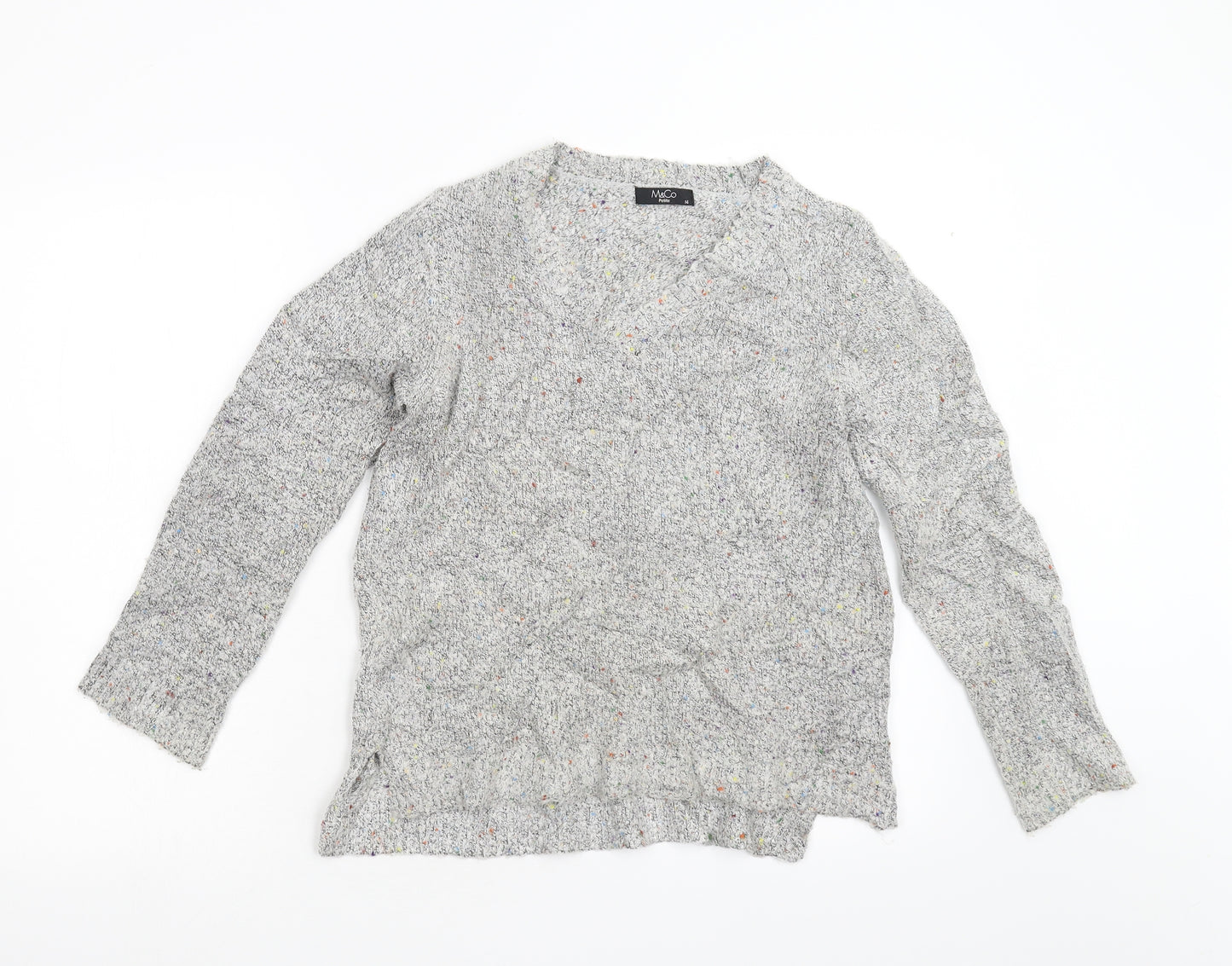 M&Co Womens Grey  Knit Pullover Jumper Size 14