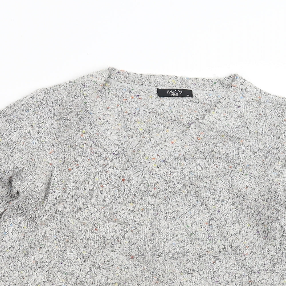 M&Co Womens Grey  Knit Pullover Jumper Size 14