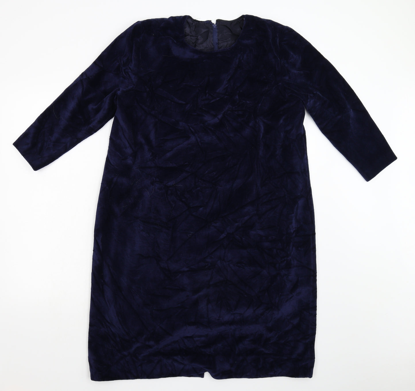 Preworn Womens Blue  Velour Shift  Size L