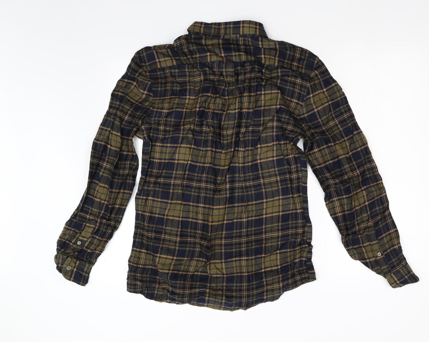 M&S Mens Multicoloured Check Flannel  Button-Up Size S