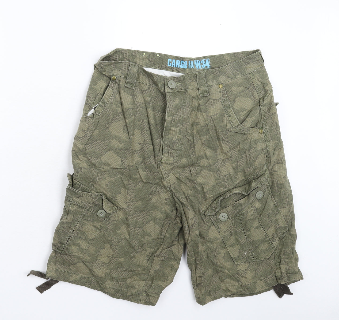 Primark Mens Green   Cargo Shorts Size 34