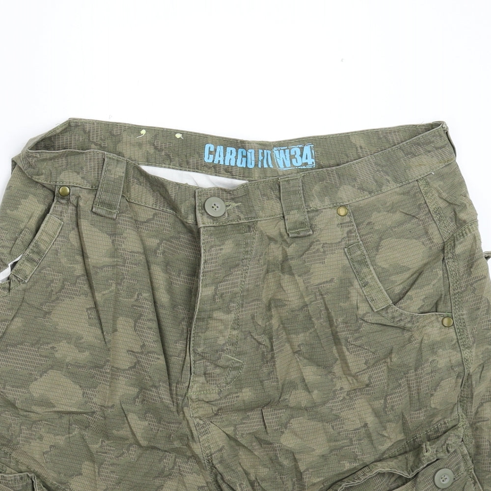 Primark Mens Green   Cargo Shorts Size 34