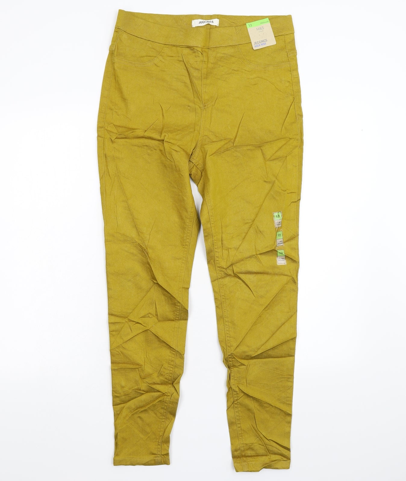 M&S Womens Yellow   Jegging Leggings Size 12 L27 in
