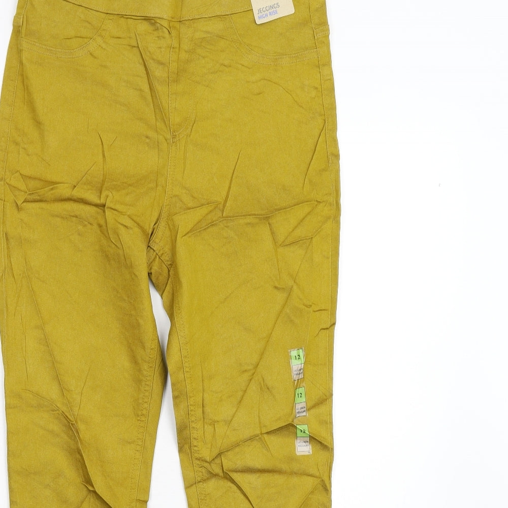 M&S Womens Yellow   Jegging Leggings Size 12 L27 in