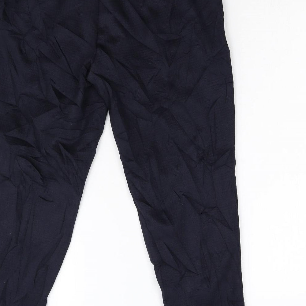 M&S Womens Blue   Cropped Trousers Size 12 L25 in