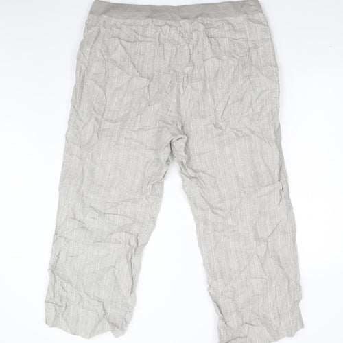 M&S Womens Grey Striped  Trousers  Size 20 L25 in