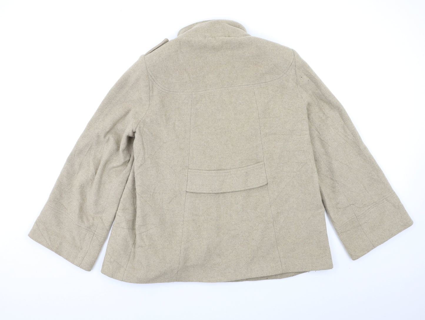 Evie Womens Beige   Pea Coat Coat Size 16