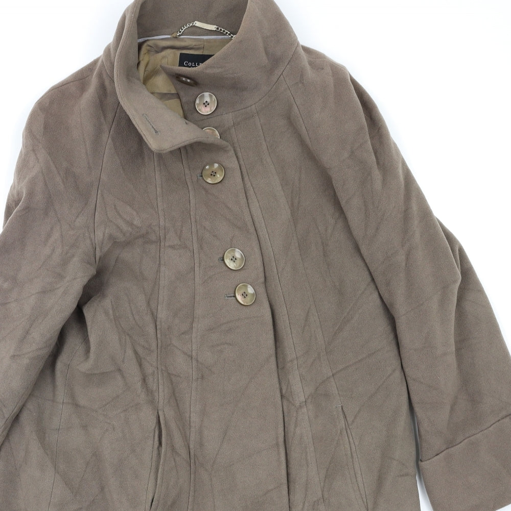 Debenhams Womens Beige   Overcoat Coat Size 14