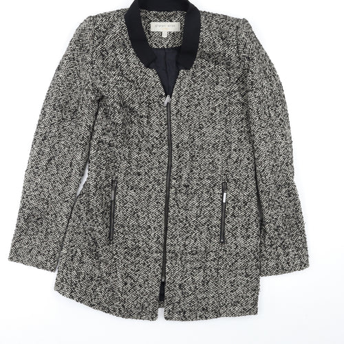 Gharani Strok Womens Grey Herringbone  Overcoat Coat Size S