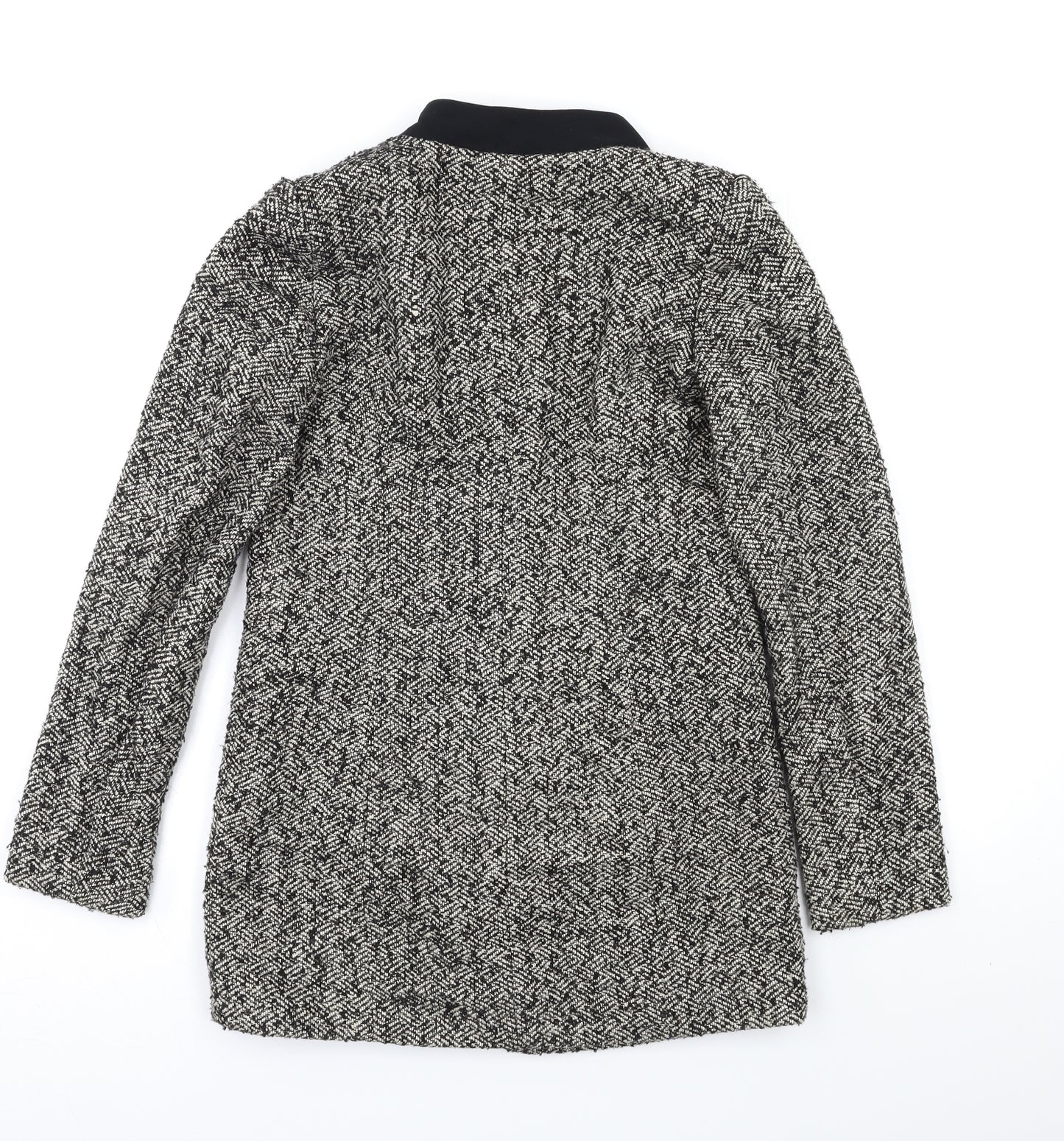 Gharani Strok Womens Grey Herringbone  Overcoat Coat Size S