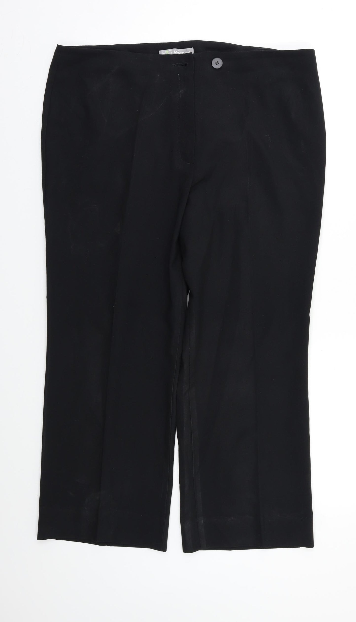 M&S Womens Black   Dress Pants Trousers Size 16 L21 in