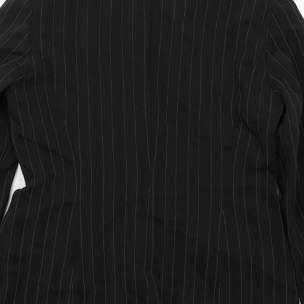 New Look Womens Black Striped  Jacket Blazer Size 12