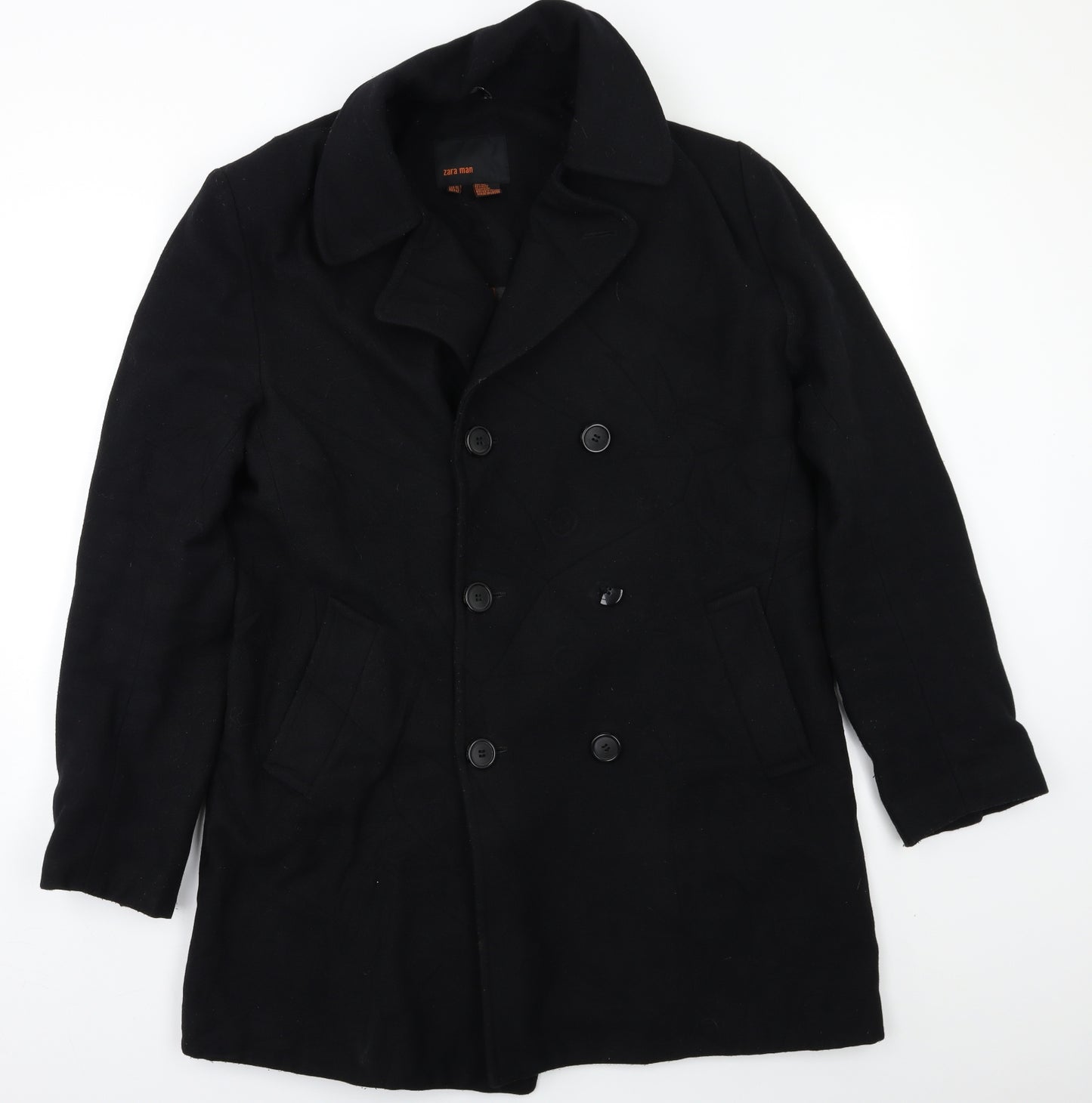 Zara Mens Black   Parka Coat Size XL