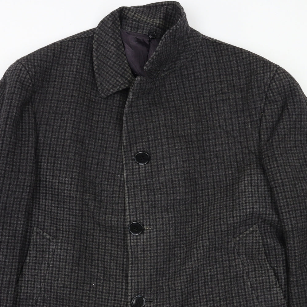 Prew Mens Grey Check  Jacket Blazer Size XL