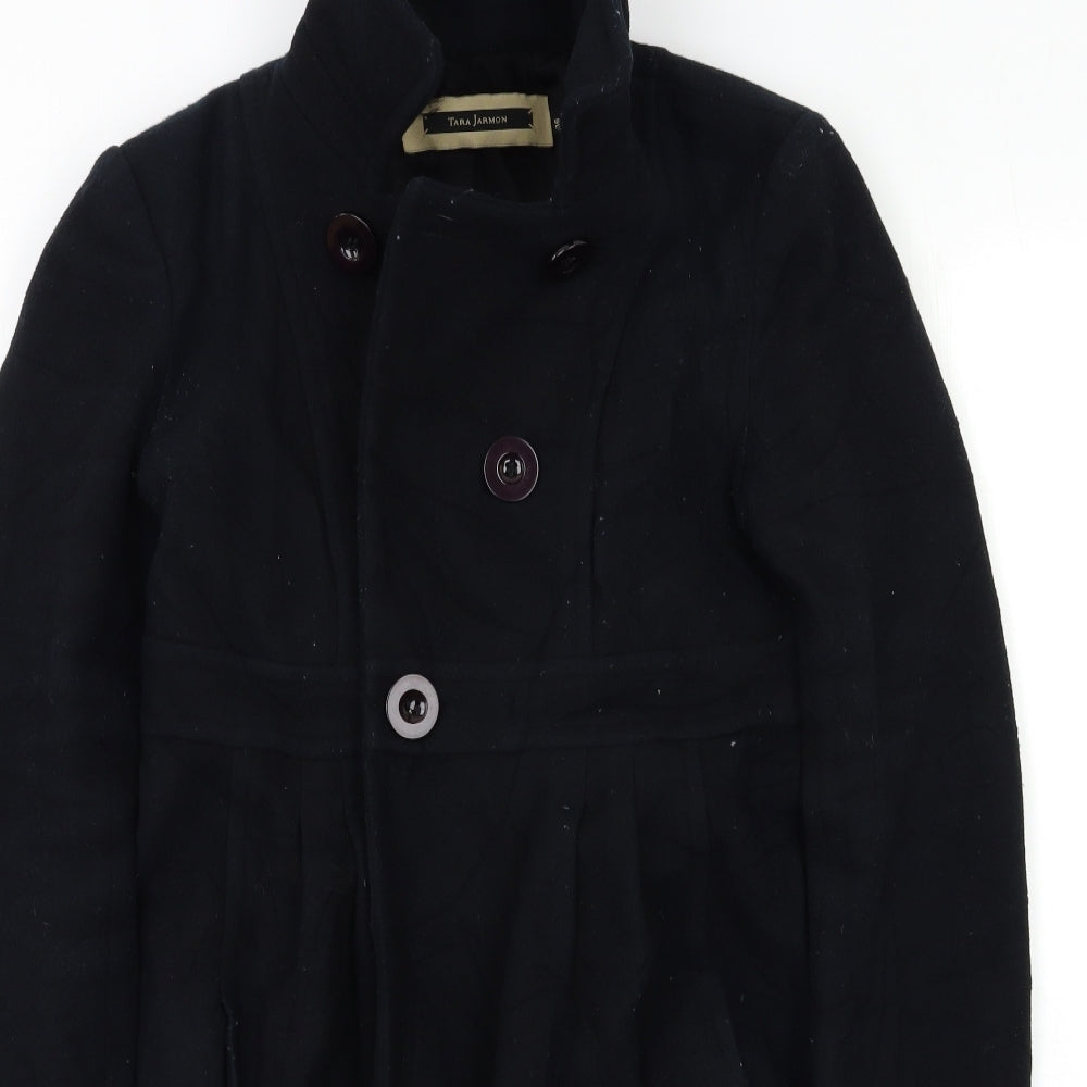 Tara Jarmon Womens Black   Pea Coat Coat Size 8
