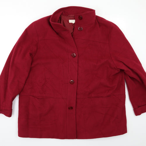 M&S Womens Red   Pea Coat Blazer Size 22