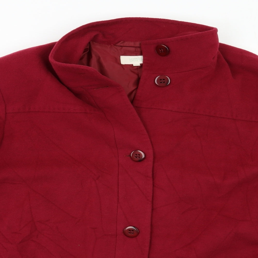 M&S Womens Red   Pea Coat Blazer Size 22