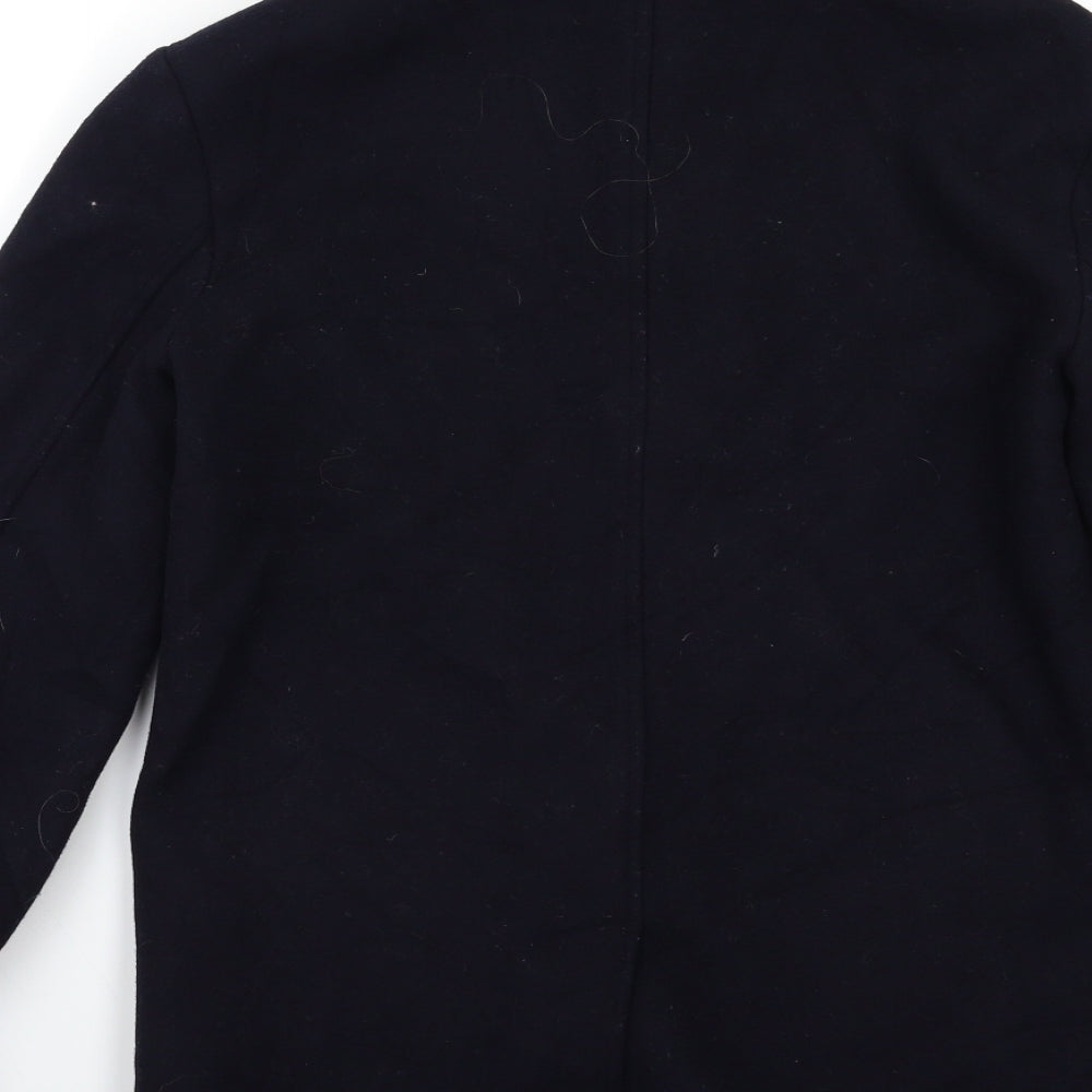 New Look Mens Black   Overcoat Coat Size XS