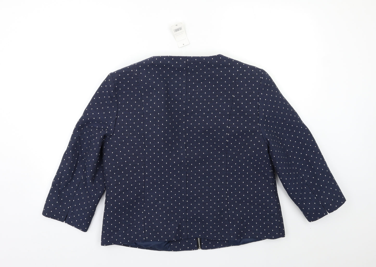 Bonmarché Womens Blue Polka Dot  Jacket Blazer Size 16