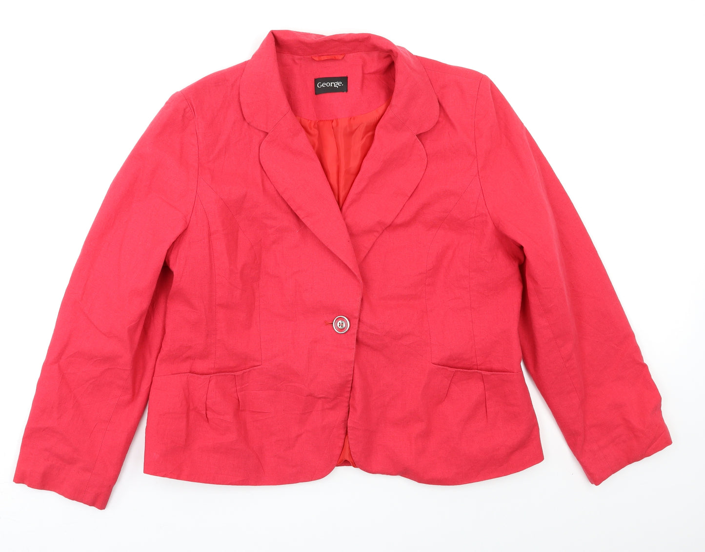 George Womens Pink   Overcoat Blazer Size 16